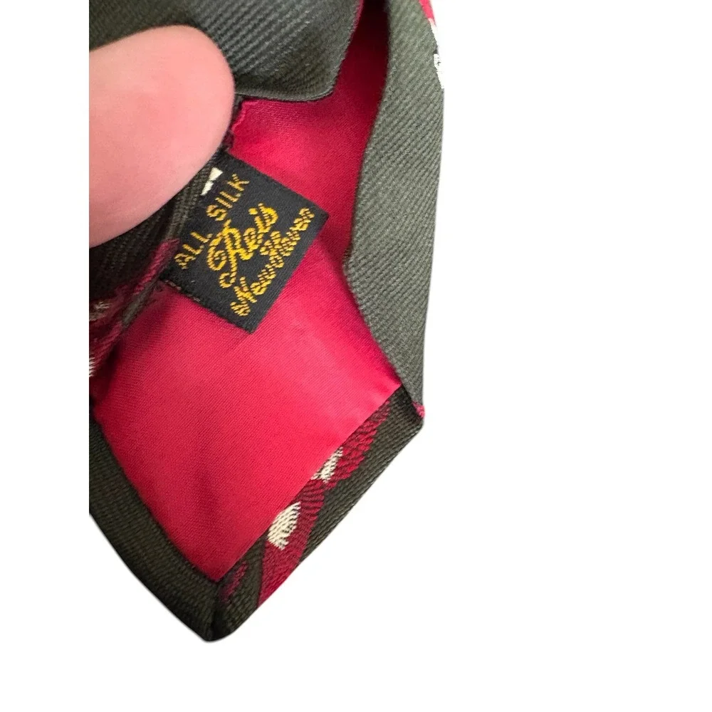 Carl Sterr Silk Tie Parrot Bird Green‎ Red Handmade Vintage Necktie Hunting 54x3